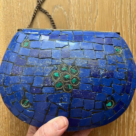 Chic Blue Mosaic Crossbody Bag - Picture 4 of 9